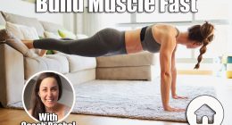 Unrecognized strong fit woman doing a plank at home with feet elevated on sofa. 4 Bodyweight Moves That Build Muscle Faster Than You Think Cover