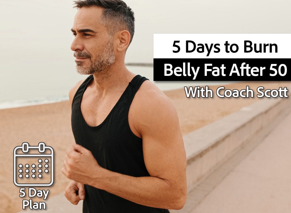 Middle-aged muscular man runs along the promenade before jogging. 5-Day Workout Plan That Melts Belly Fat for Men Over 50, Trainer Says