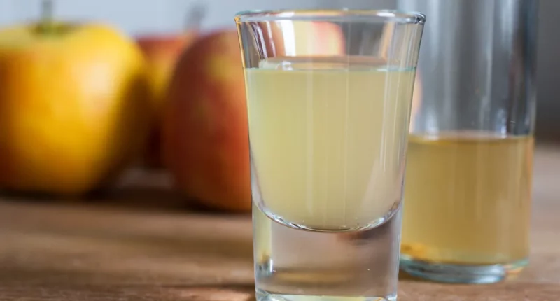 Shot of apple cider vinegar