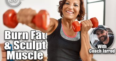 Middle age hispanic sporty woman smiling happy training using dumbbells at sport center. 5 Strength Moves Women Over 50 Should Do To Burn Fat & Sculpt Muscle. cover