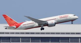 Air India Boeing 787 Dreamliner taking off.