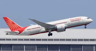 Air India Boeing 787 Dreamliner taking off.