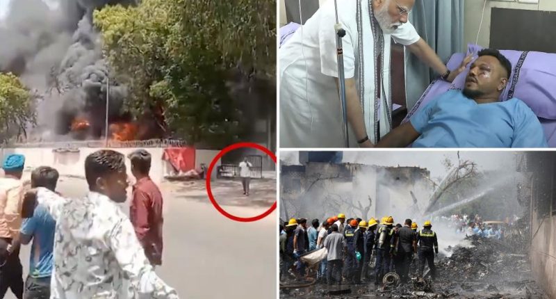 Air India plane seen exploding after tragic crash — as lone survivor walks away