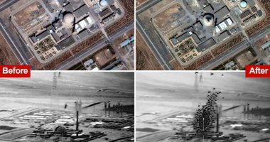 Before and after photos of Iran's Arak heavy water reactor following Israeli airstrike