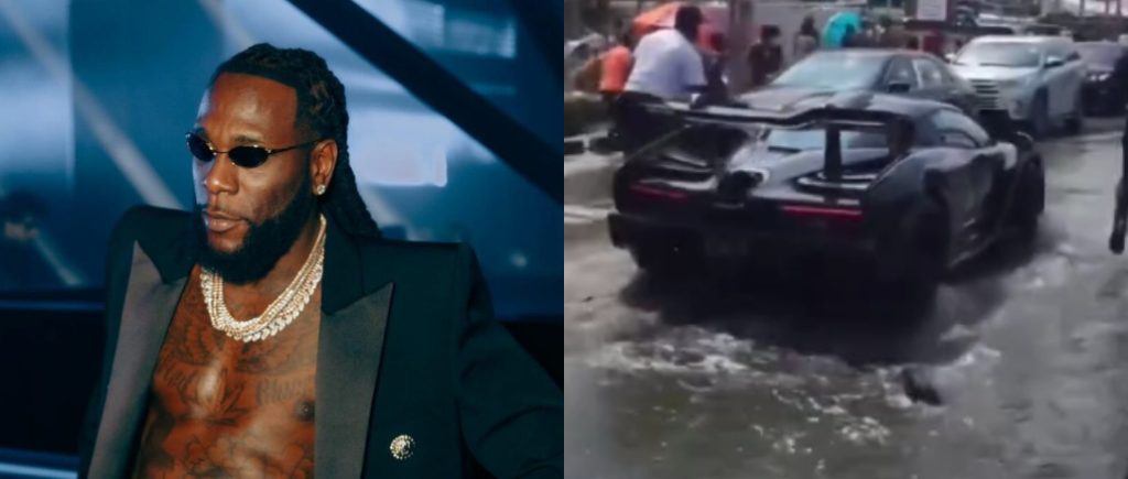 Burna Boy Spotted Driving ₦3.2 Billion McLaren Through Flooded Lagos Road