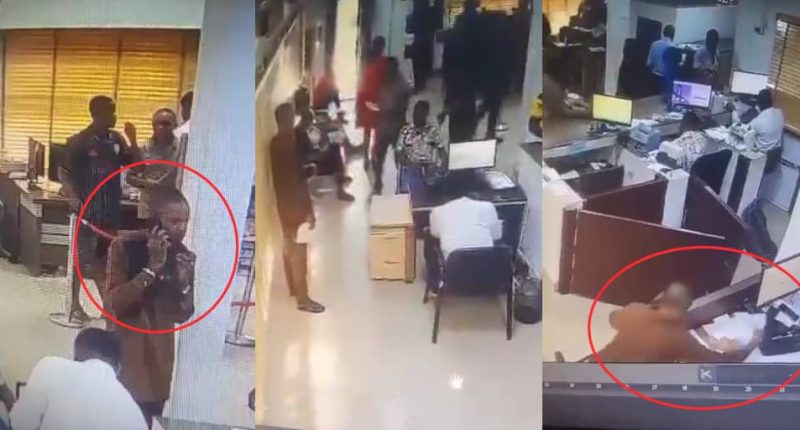 CCTV captures man stealing staff phone at Sterling Bank branch in Anambra