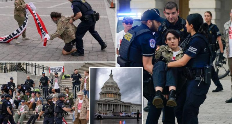 Capitol police arrest 60 veteran anti-ICE protesters breaching Capitol barricade