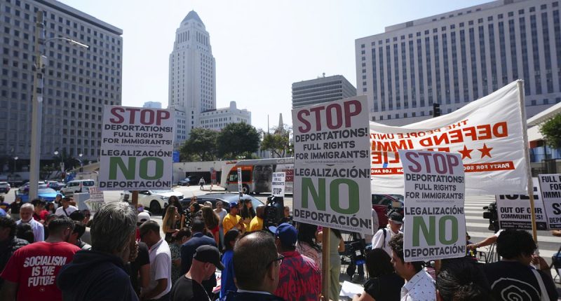 Chaos breaks out as ICE raids business in downtown Los Angeles
