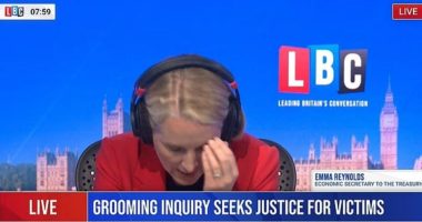 Emma Reynolds, Economic Secretary to the Treasury, visibly upset during a live interview.