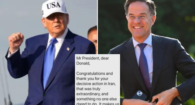 Donald Trump posts fawning messages from NATO boss Mark Rutte — aka the ‘Trump Whisperer’ — praising his actions with Iran