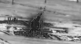 Thermal image of an explosion.