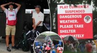 Final round of US Open in weather delay as rain soaks Oakmont