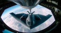 B-2 Spirit bomber mid-air refueling.