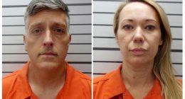 Mugshots of Jon and Carie Hallford.