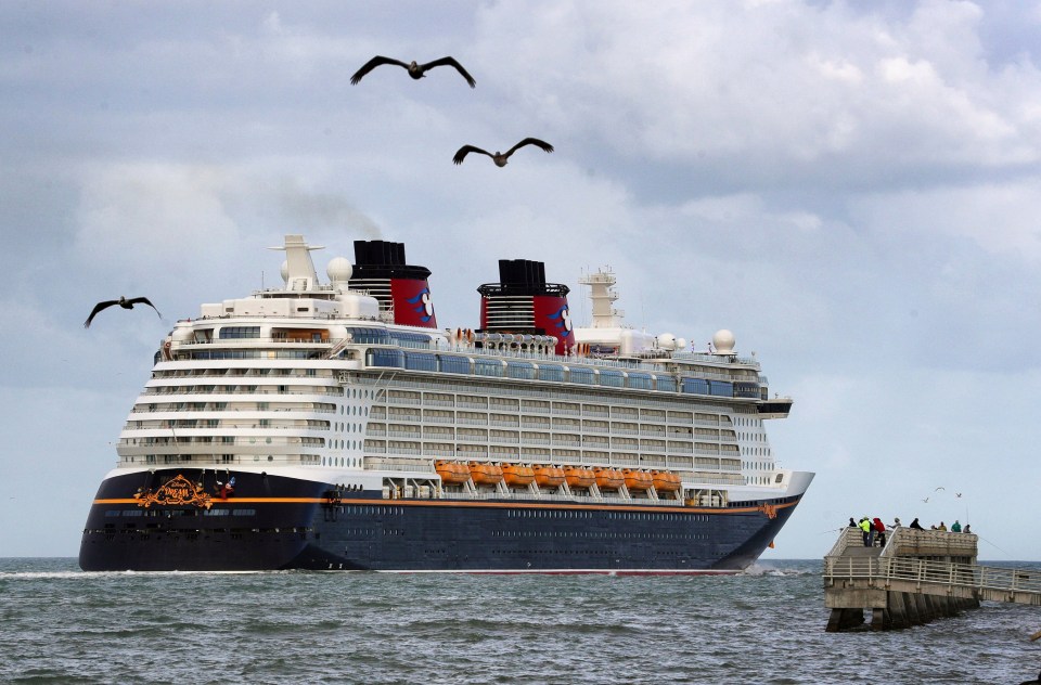 The Disney Dream cruise ship departing Port Canaveral.