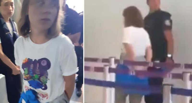 Greta Thunberg appears to fake being handcuffed as she arrives in France after being deported from Israel