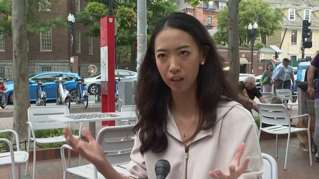 Harvard grad preaches global unity as brawl break out right behind her