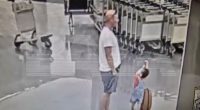 CCTV footage of a man throwing a toddler to the ground.
