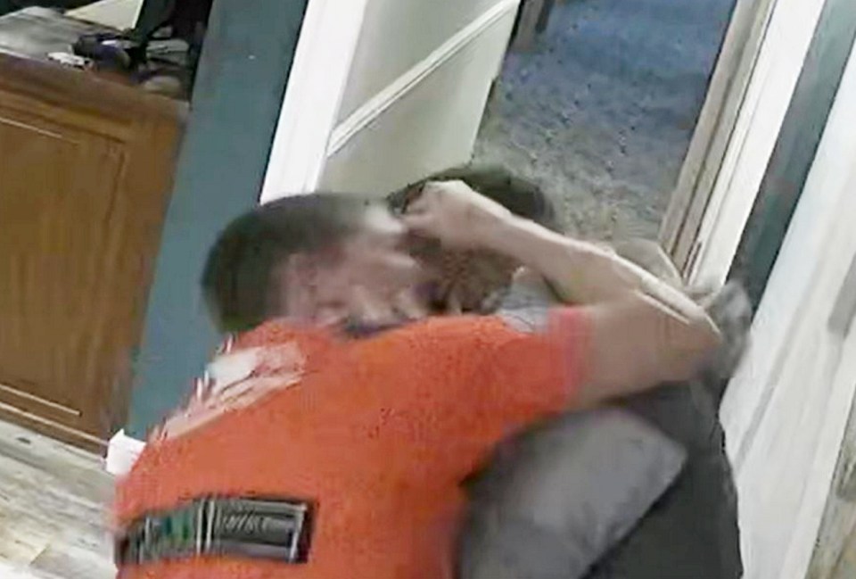 CCTV footage of a bar fight.