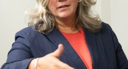 Heidi Alexander, Transport Secretary, gesturing.