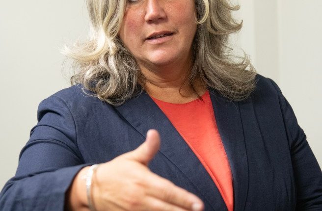 Heidi Alexander, Transport Secretary, gesturing.