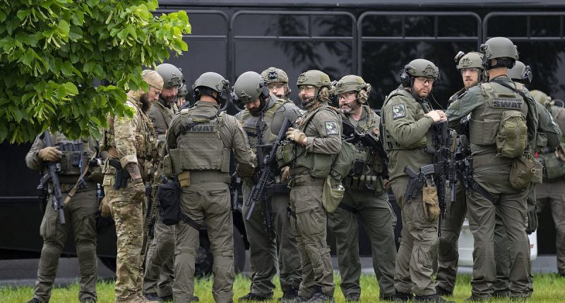 Hunt for gunman after Democratic lawmakers shot at their homes