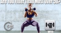 Young fit sporty brunette in sportswear with ponytail doing squats while holding dumbbells. Healthy lifestyle concept. If You Can Do This One Combo Repeatedly, You’re Fitter Than Most People Over 50. Cover
