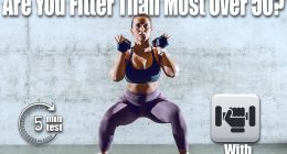 Young fit sporty brunette in sportswear with ponytail doing squats while holding dumbbells. Healthy lifestyle concept. If You Can Do This One Combo Repeatedly, You’re Fitter Than Most People Over 50. Cover