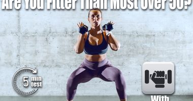 Young fit sporty brunette in sportswear with ponytail doing squats while holding dumbbells. Healthy lifestyle concept. If You Can Do This One Combo Repeatedly, You’re Fitter Than Most People Over 50. Cover