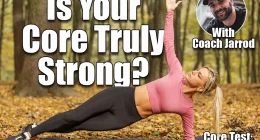 Fit woman in pink top and black leggings holding side plank pose on yoga mat during an outdoor workout in forest surrounded by autumn leaves. If You Can Hold These 3 Planks, Your Core Strength Is Elite. Cover