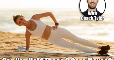 Young european woman standing in side plank amidst her workout, illuminated by the gentle sunset. Her silhouette gracefully contrasts against the softly colorful horizon. If You Can Hold These 3 Positions, Your Core’s Stronger Than You Think. cover
