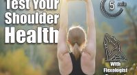A woman does exercises in the mountains. The concept of a healthy lifestyle. Woman exercising. If You Can Pass These 3 Shoulder Tests, Your Mobility Is Top-Tier
