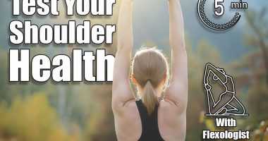 A woman does exercises in the mountains. The concept of a healthy lifestyle. Woman exercising. If You Can Pass These 3 Shoulder Tests, Your Mobility Is Top-Tier