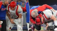 J.T. Realmuto leaves Phillies loss early after painful groin injury
