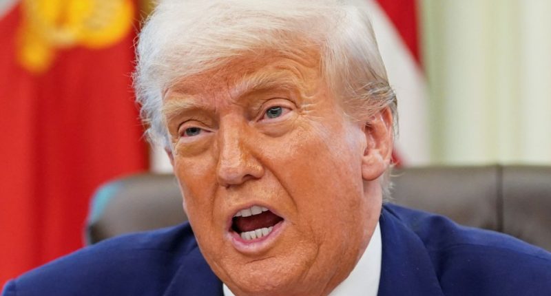 Close-up of Donald Trump speaking.