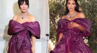 Kris Jenner copies Kim Kardashian in purple Dolce & Gabbana gown and dazzling necklace