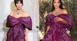 Kris Jenner copies Kim Kardashian in purple Dolce & Gabbana gown and dazzling necklace