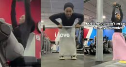 Lady raises eyebrows with gym outfit