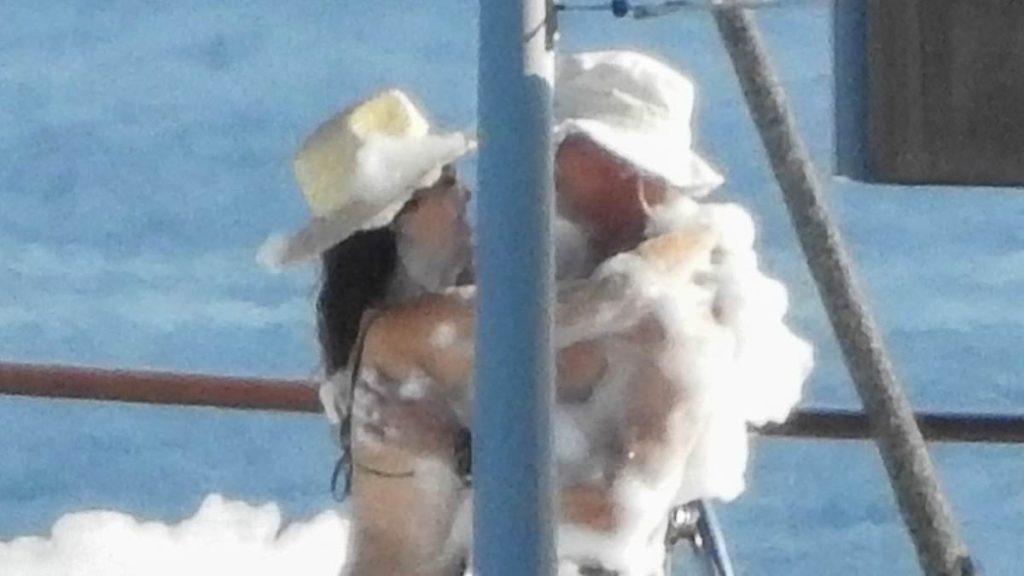 Lauren Sanchez and Jeff Bezos shrug off protestors on wild yacht party