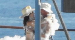 Lauren Sanchez and Jeff Bezos shrug off protestors on wild yacht party