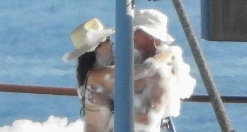 Lauren Sanchez and Jeff Bezos shrug off protestors on wild yacht party