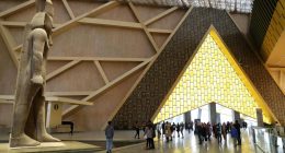 The main hall of the Grand Egyptian Museum was opened for limited tours last year