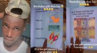 Man gets vitamin c, sweet, and ₦500 for one year’s transport as birthday gift from sister