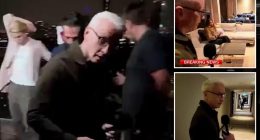 Moment CNN's Anderson Cooper forced to urgently evacuate set live on air during missile attack