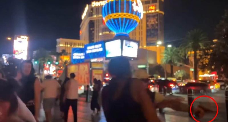 Moment YouTuber 'opened fire on his rival and wife' in Las Vegas