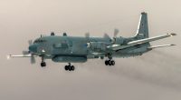 Russian Il-20 electronic intelligence aircraft in flight.