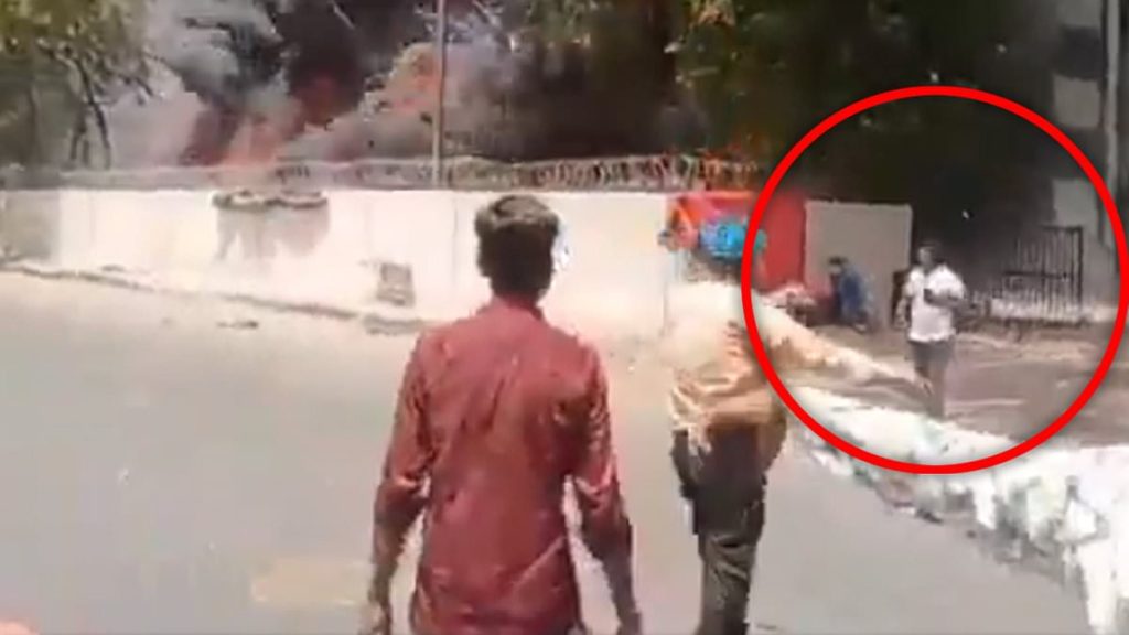 New footage shows plane EXPLODE behind Air India crash survivor