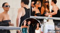 Newly single Orlando Bloom greets Kim Kardashian in Venice after checking her out