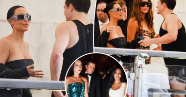 Newly single Orlando Bloom greets Kim Kardashian in Venice after checking her out