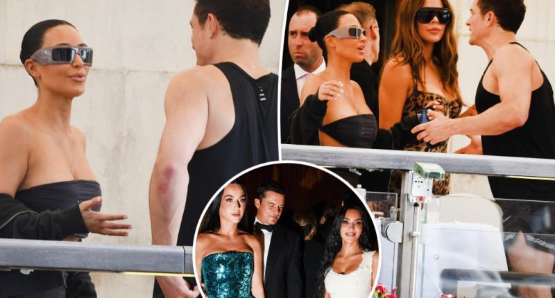 Newly single Orlando Bloom greets Kim Kardashian in Venice after checking her out